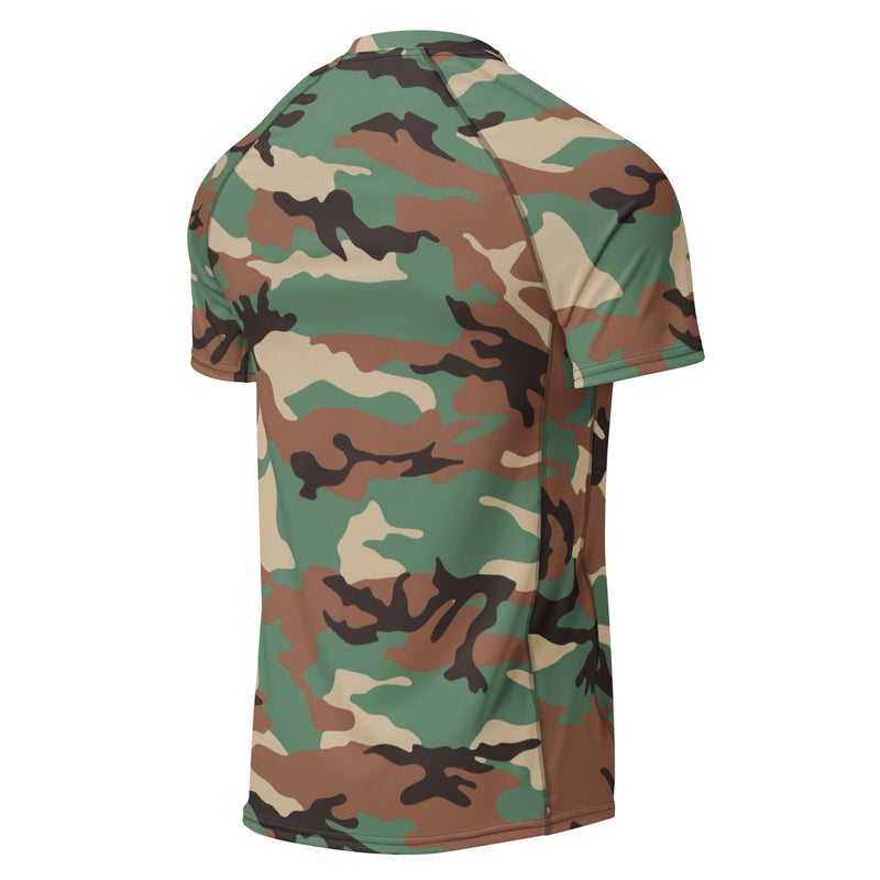 ERDL Leaf Syrian Woodland CAMO Mens Short-Sleeve Rash Guard