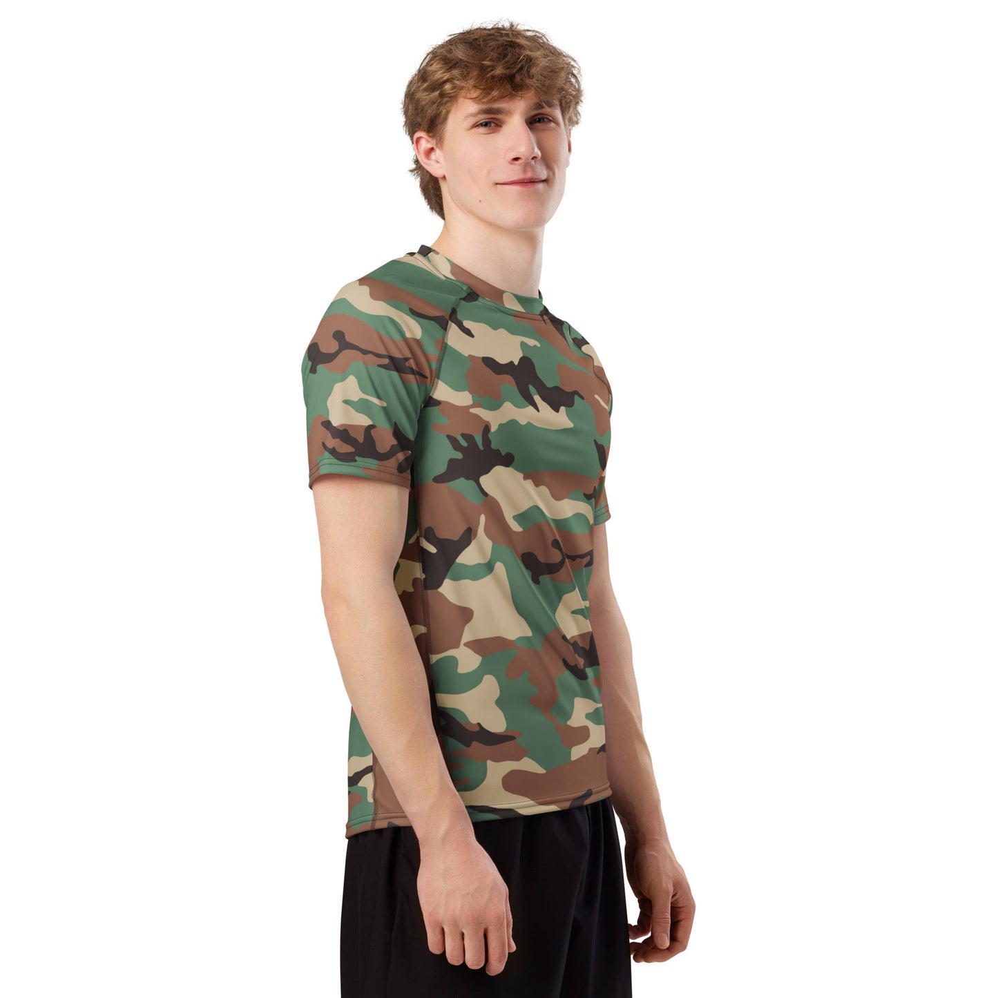 Syrian ERDL Leaf Woodland CAMO Mens Short-Sleeve Rash Guard - Short-sleeve Guards