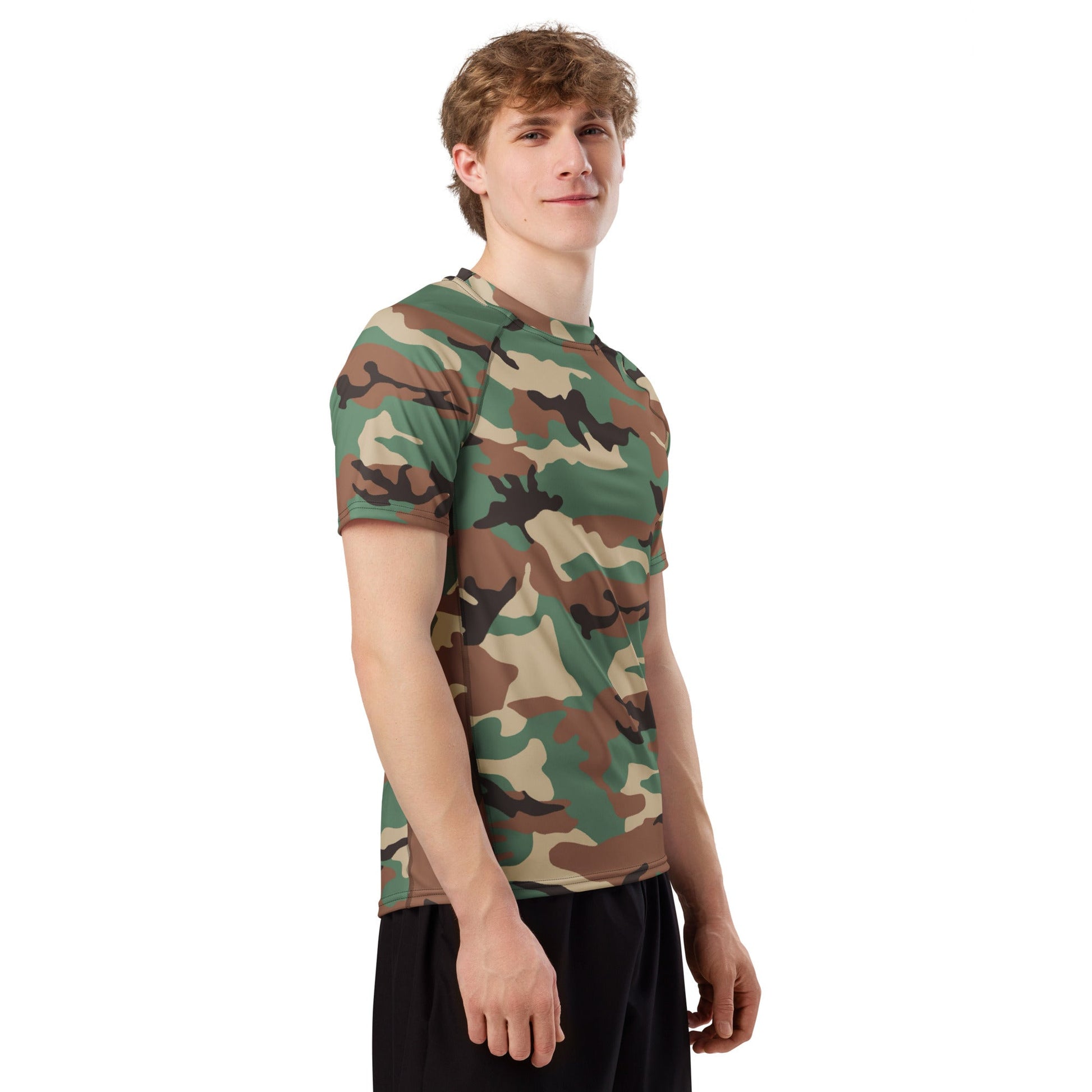 Syrian ERDL Leaf Woodland CAMO Mens Short-Sleeve Rash Guard - Short-sleeve Guards