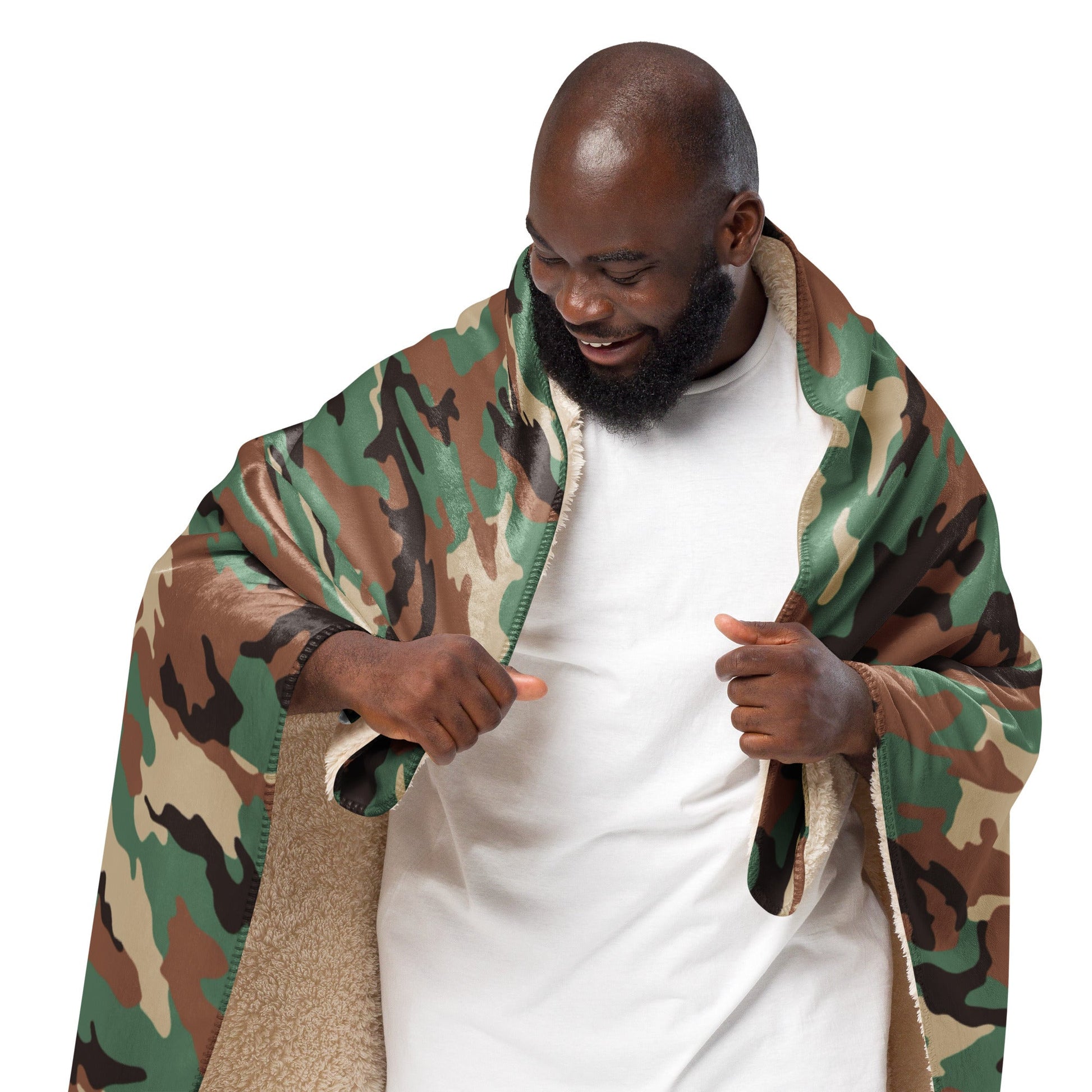 Syrian ERDL Leaf Woodland CAMO Sherpa blanket - Blankets