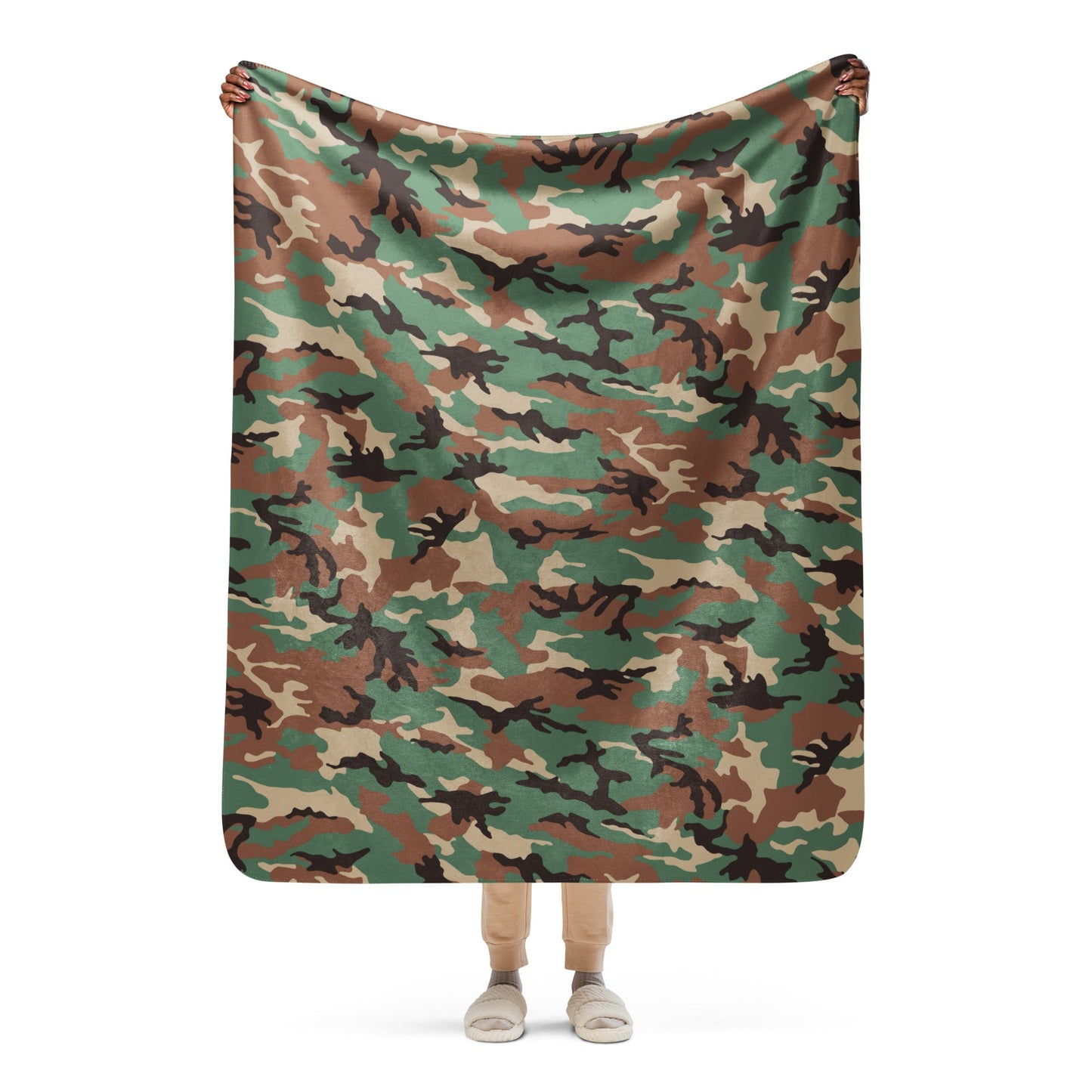 Syrian ERDL Leaf Woodland CAMO Sherpa blanket - 50″×60″ - Blankets