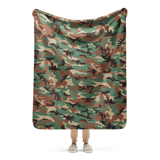 ERDL Leaf Syrian Woodland CAMO Sherpa Blanket - 50″×60″