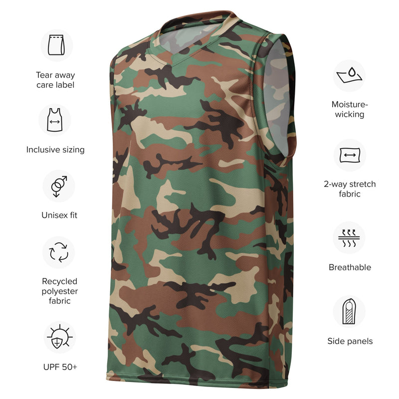 ERDL Leaf Syrian Woodland CAMO Unisex Basketball Jersey