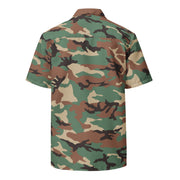 ERDL Leaf Syrian Woodland CAMO Unisex Short-Sleeve Button Shirt - Button-Up