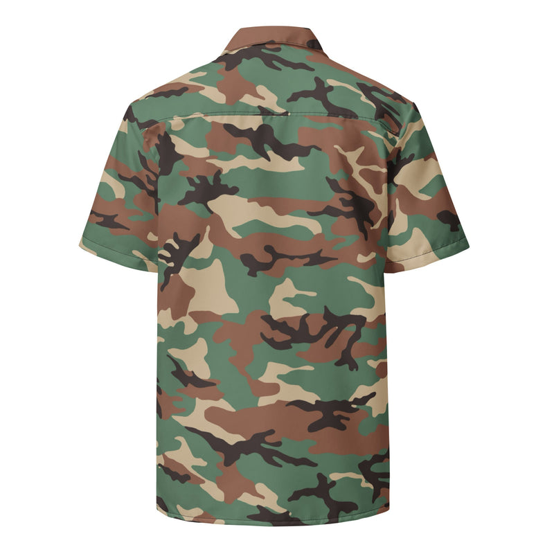 ERDL Leaf Syrian Woodland CAMO Unisex Short-Sleeve Button Shirt - Button-Up