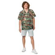 ERDL Leaf Syrian Woodland CAMO Unisex Short-Sleeve Button Shirt - Button-Up
