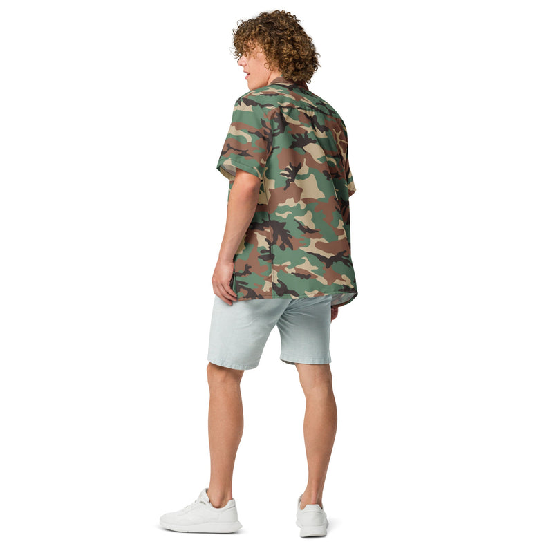 ERDL Leaf Syrian Woodland CAMO Unisex Short-Sleeve Button Shirt - Button-Up
