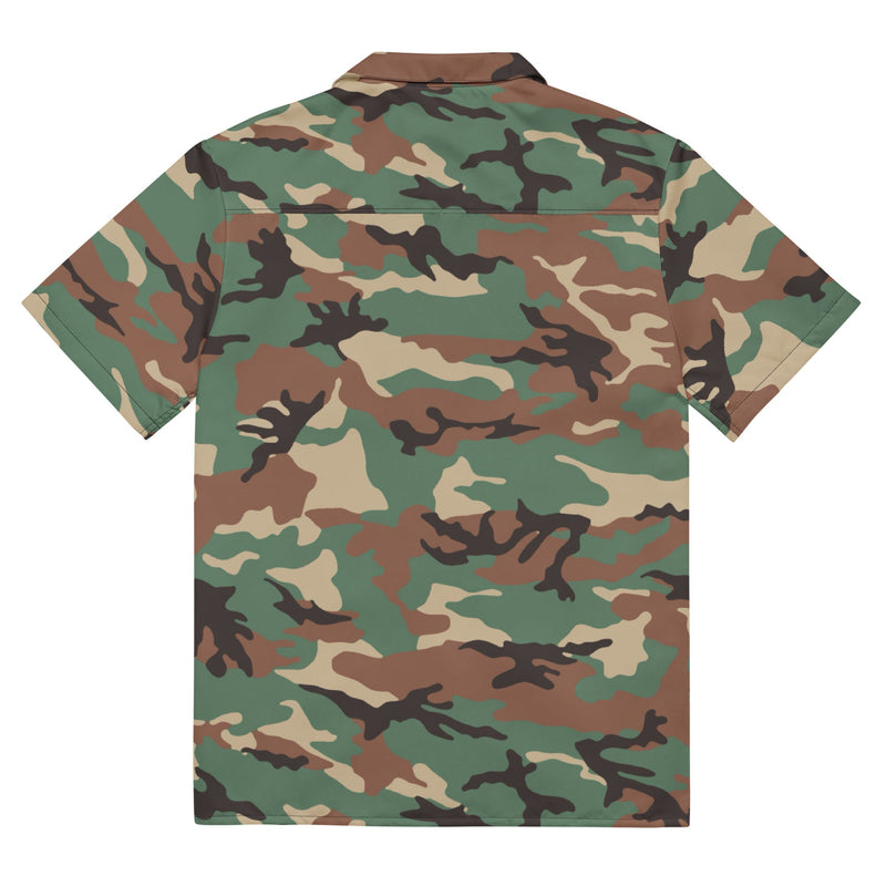 ERDL Leaf Syrian Woodland CAMO Unisex Short-Sleeve Button Shirt - Button-Up