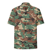 ERDL Leaf Syrian Woodland CAMO Unisex Short-Sleeve Button Shirt - Button-Up