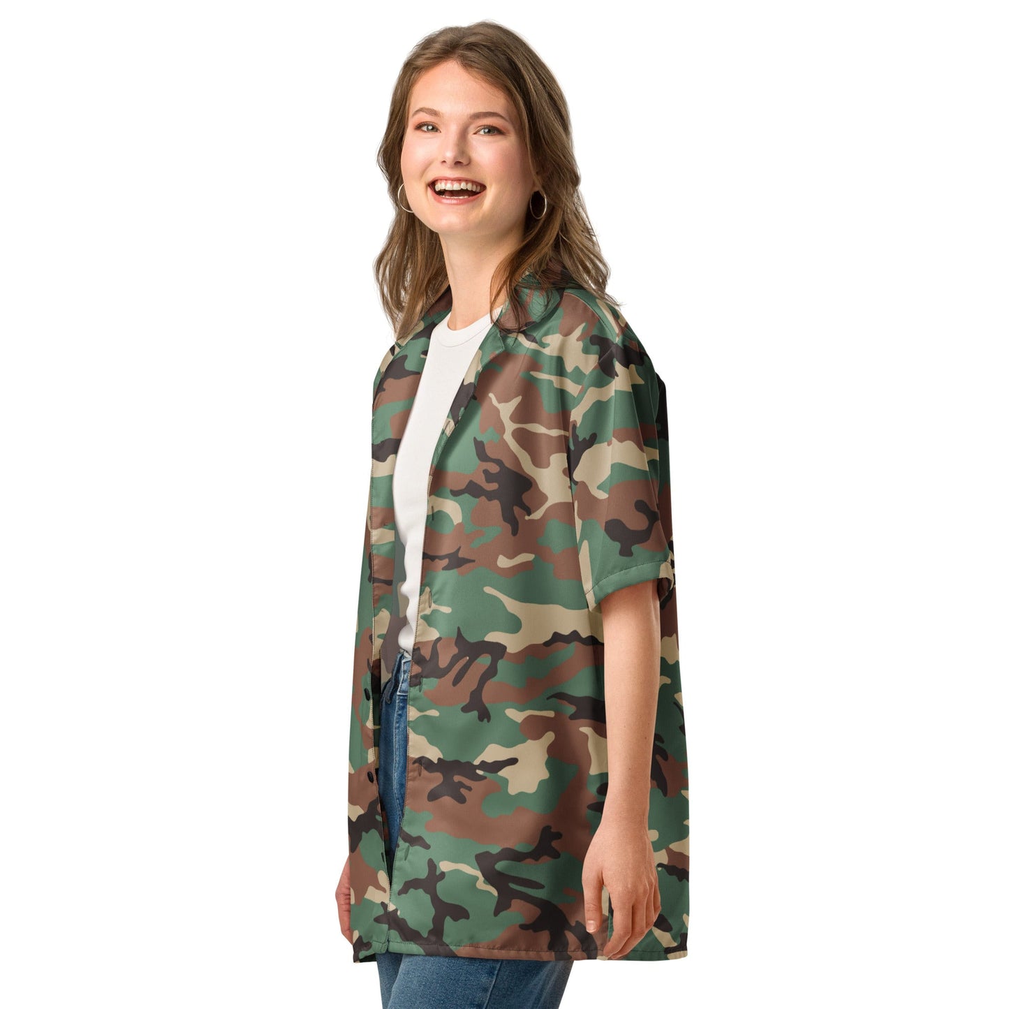 Syrian ERDL Leaf Woodland CAMO Unisex button shirt - Button Shirts
