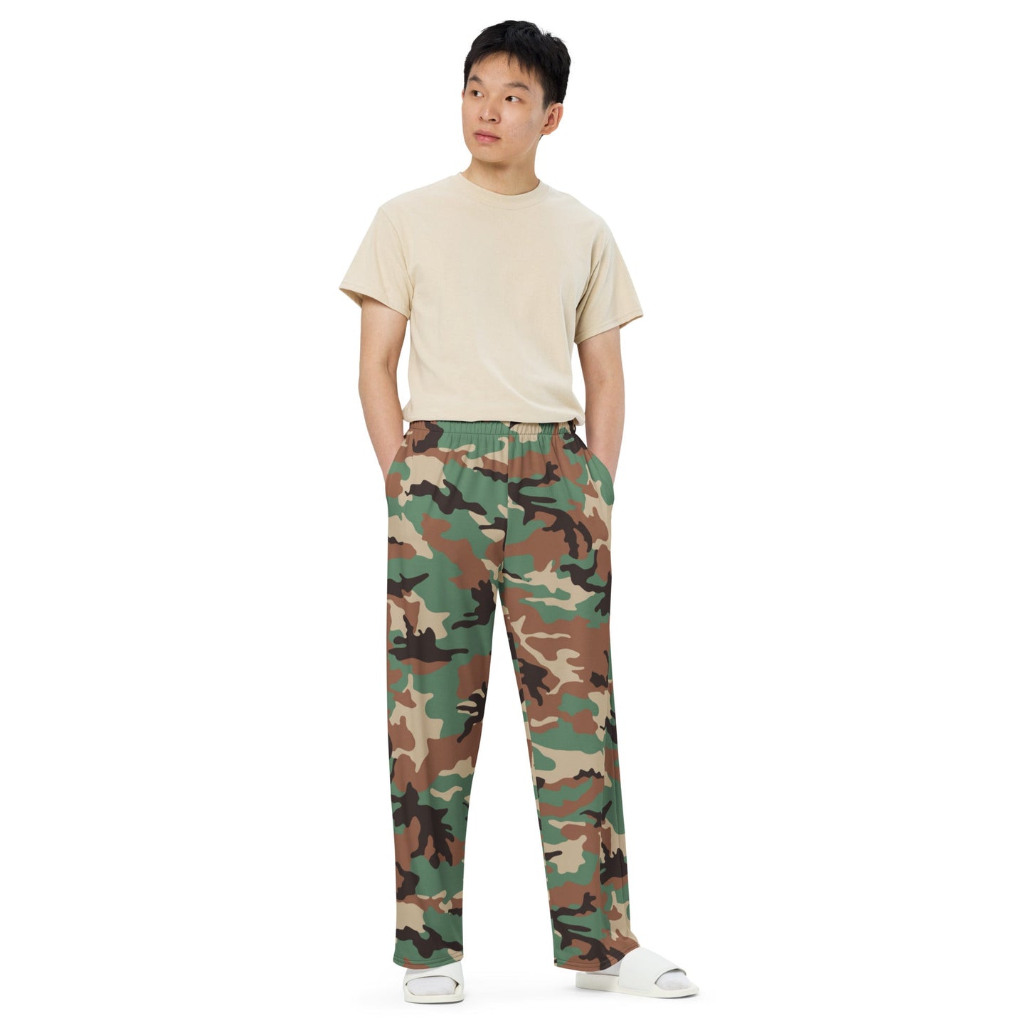 Syrian ERDL Leaf Woodland CAMO unisex wide-leg pants - Wide-leg Pants