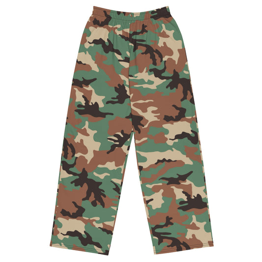 Syrian ERDL Leaf Woodland CAMO unisex wide-leg pants - 2XS - Wide-leg Pants
