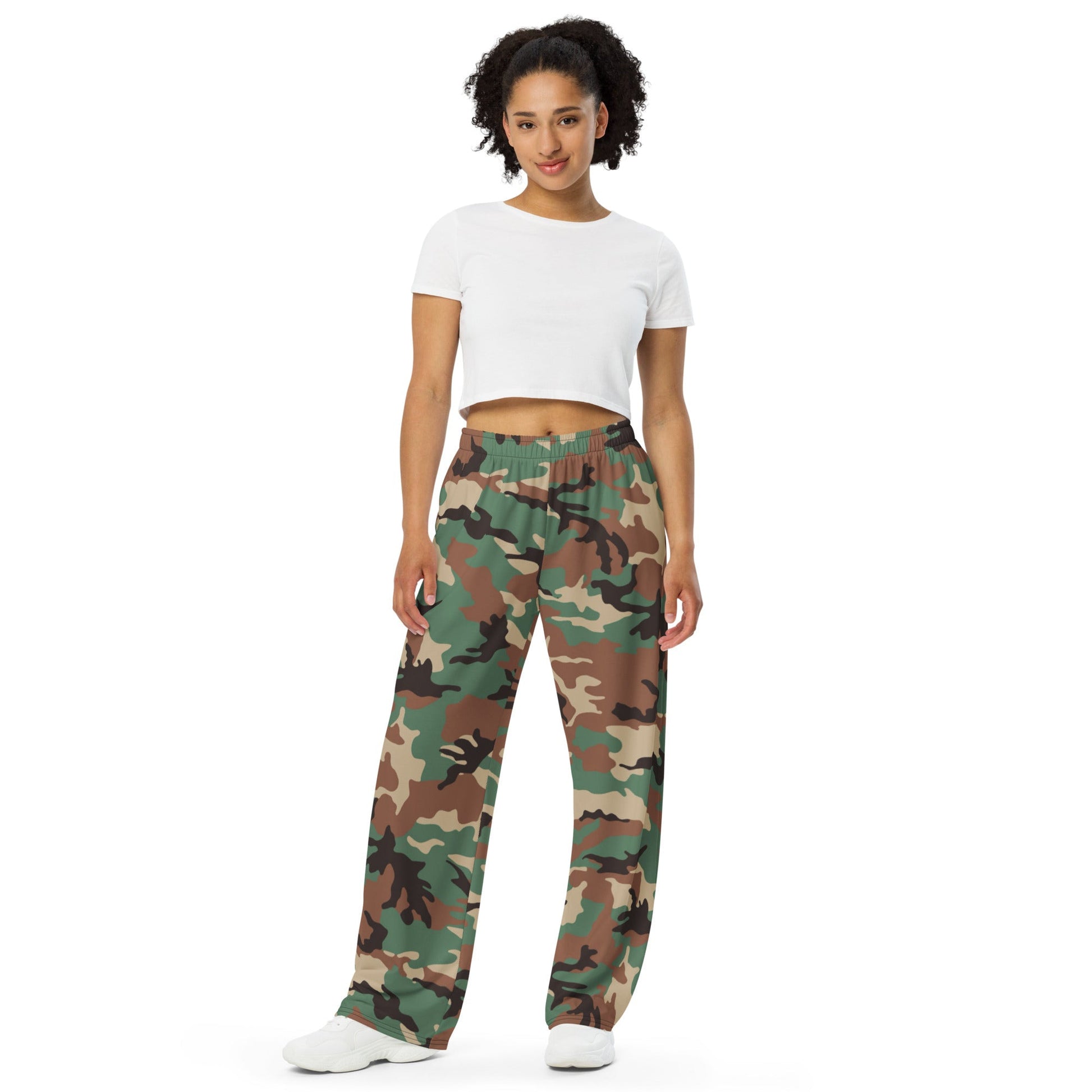 Syrian ERDL Leaf Woodland CAMO unisex wide-leg pants - Wide-leg Pants