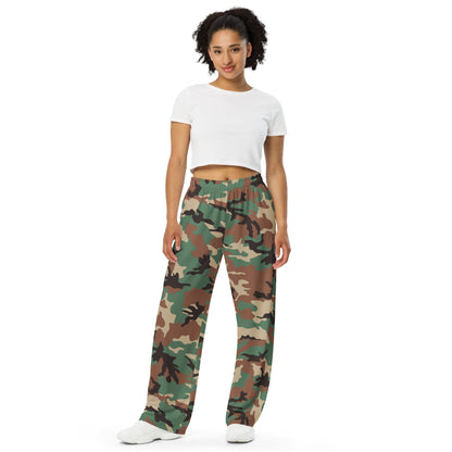 Syrian ERDL Leaf Woodland CAMO unisex wide-leg pants - Wide-leg Pants