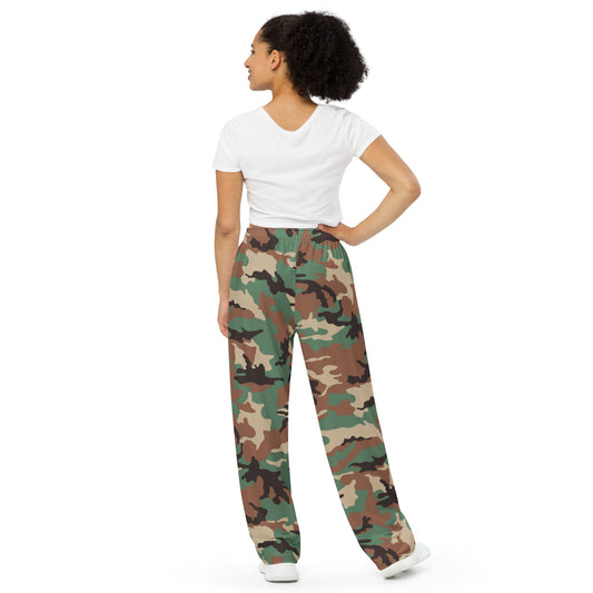 Syrian ERDL Leaf Woodland CAMO unisex wide-leg pants - Wide-leg Pants