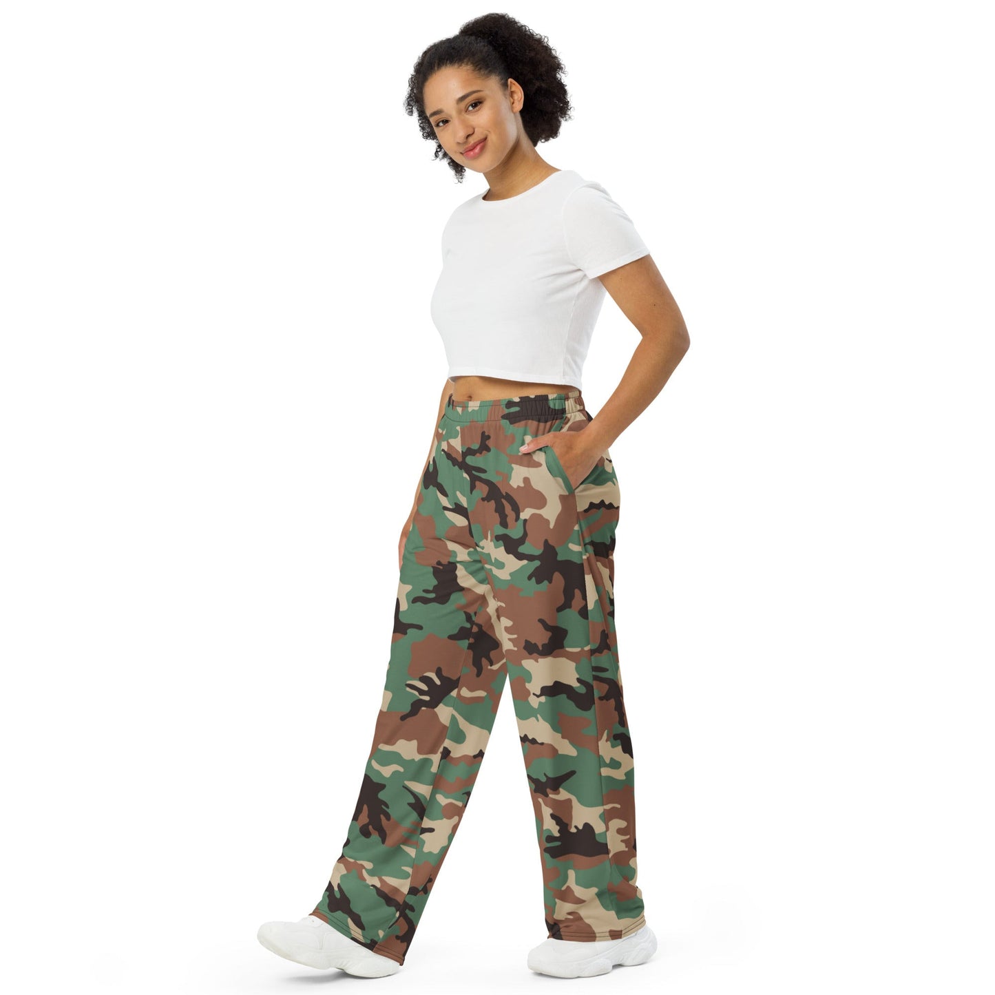 Syrian ERDL Leaf Woodland CAMO unisex wide-leg pants - Wide-leg Pants