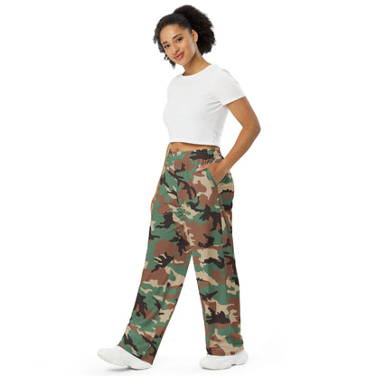 Syrian ERDL Leaf Woodland CAMO unisex wide-leg pants - Wide-leg Pants