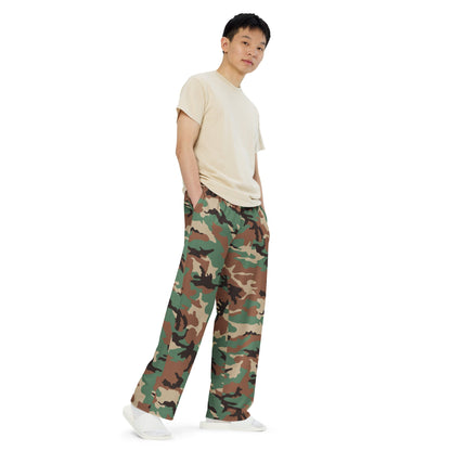 Syrian ERDL Leaf Woodland CAMO unisex wide-leg pants - Wide-leg Pants