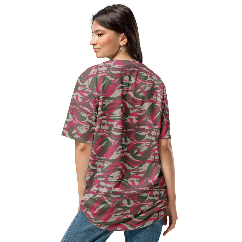 Lizard Red Syrian CAMO Unisex Baseball Jersey