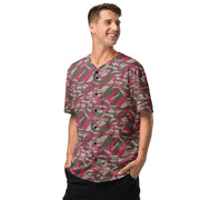 Lizard Red Syrian CAMO Unisex Baseball Jersey