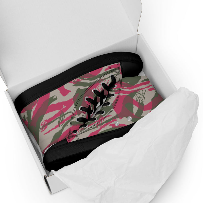 Lizard Red Syrian CAMO Mens High-Top Canvas Shoes