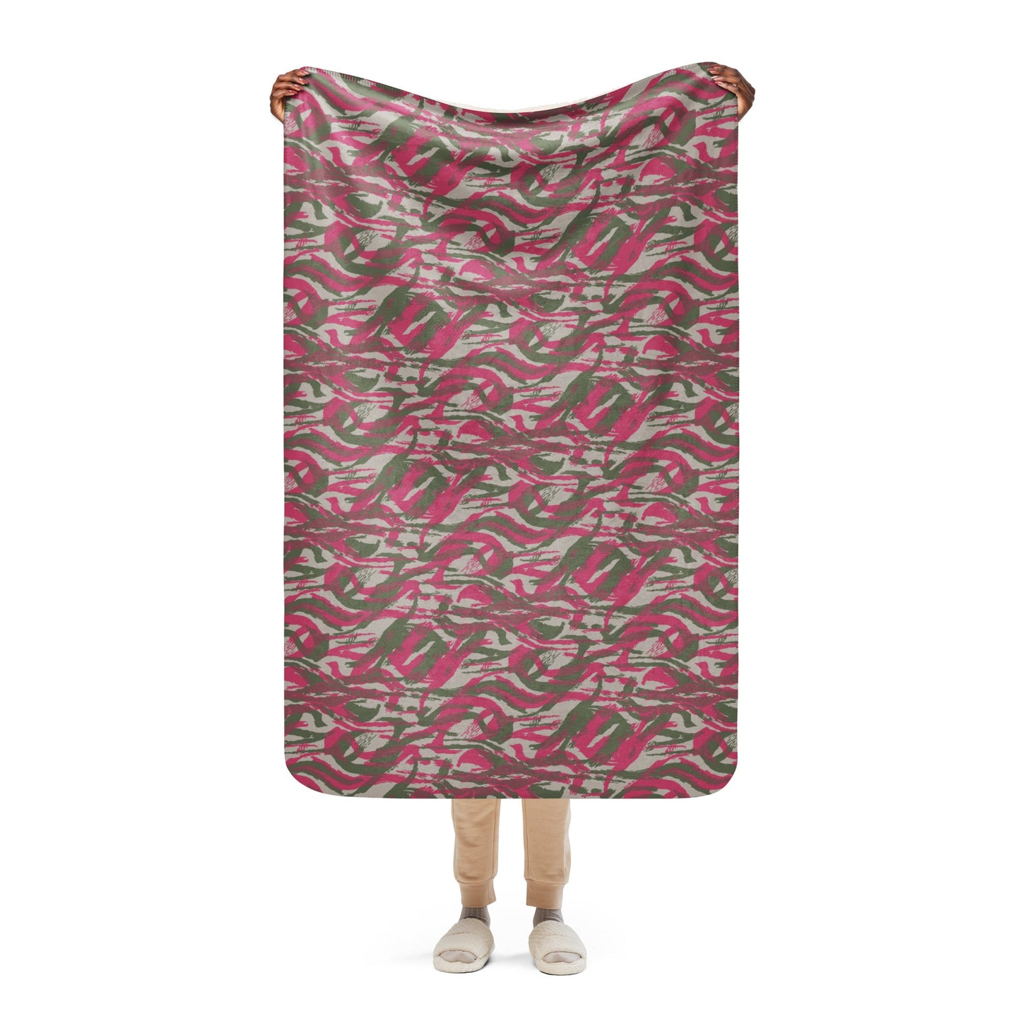 Syrian Lizard Red CAMO Sherpa blanket - 37″×57″ - Blankets