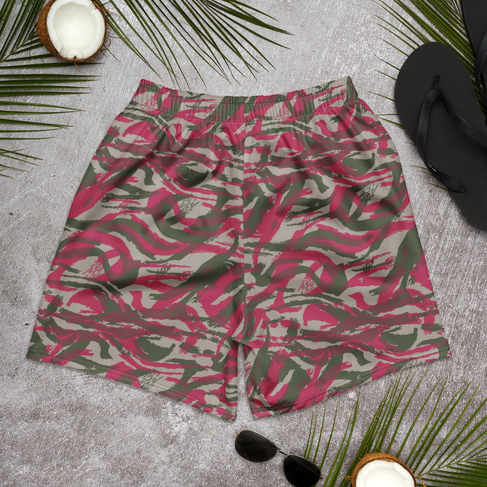 Syrian Lizard Red CAMO Unisex Athletic Long Shorts