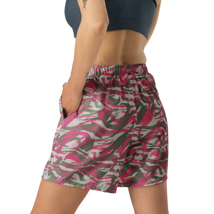 Syrian Lizard Red CAMO Unisex Athletic Long Shorts