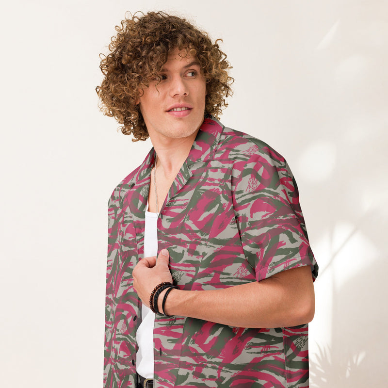 Lizard Red Syrian CAMO Unisex Short-Sleeve Button Shirt - Button-Up