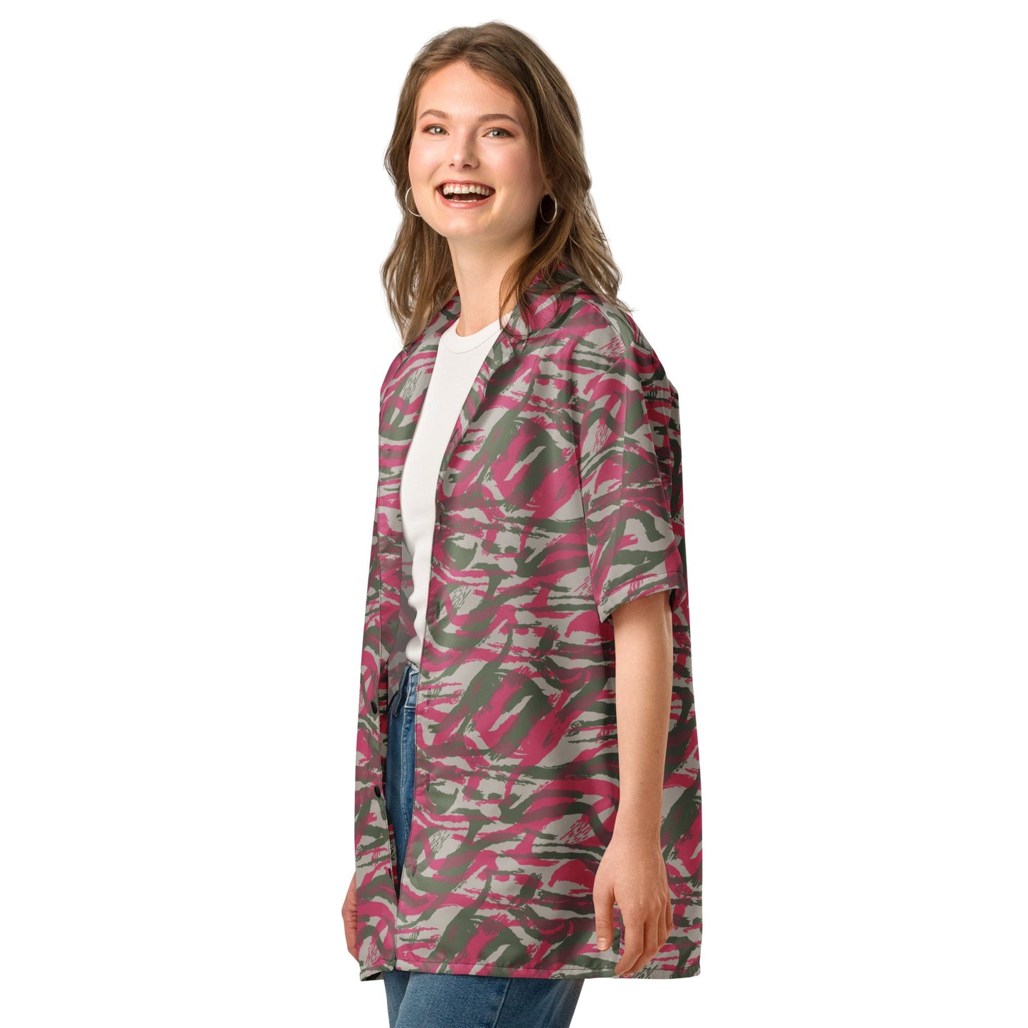 Syrian Lizard Red CAMO Unisex button shirt - Button Shirts