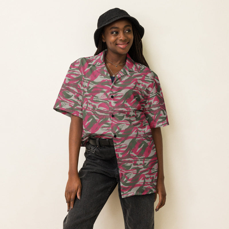 Lizard Red Syrian CAMO Unisex Short-Sleeve Button Shirt - Button-Up