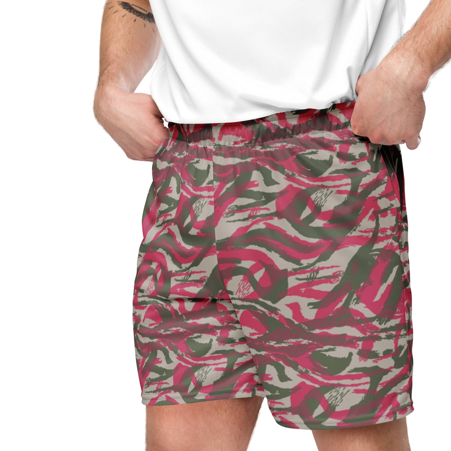 Syrian Lizard Red CAMO Unisex mesh shorts - Mesh Shorts