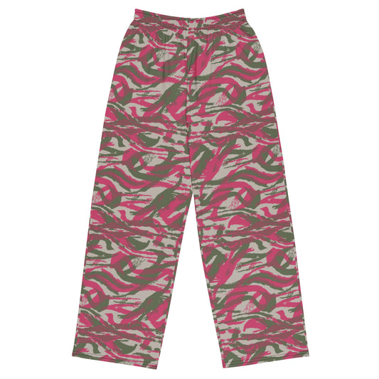Syrian Lizard Red CAMO unisex wide-leg pants - 2XS - Wide-leg Pants