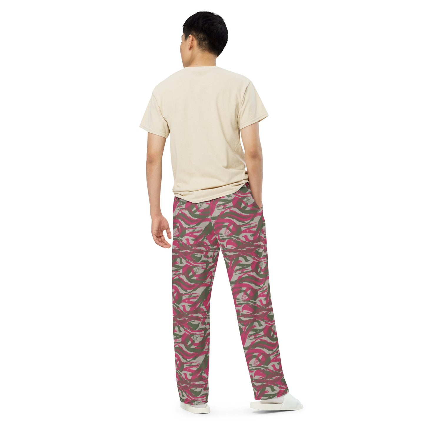 Syrian Lizard Red CAMO unisex wide-leg pants - Wide-leg Pants