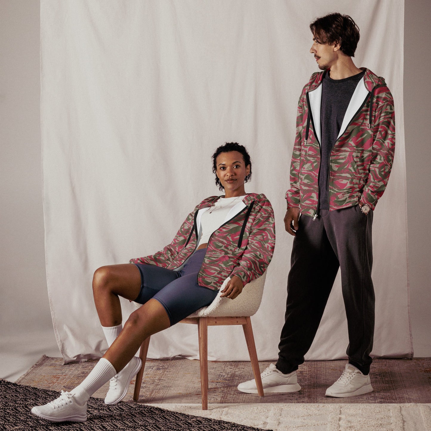 Syrian Lizard Red CAMO Unisex zip hoodie - Zip Hoodies