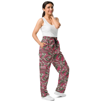 Syrian Lizard Red CAMO Wide-leg joggers - Joggers