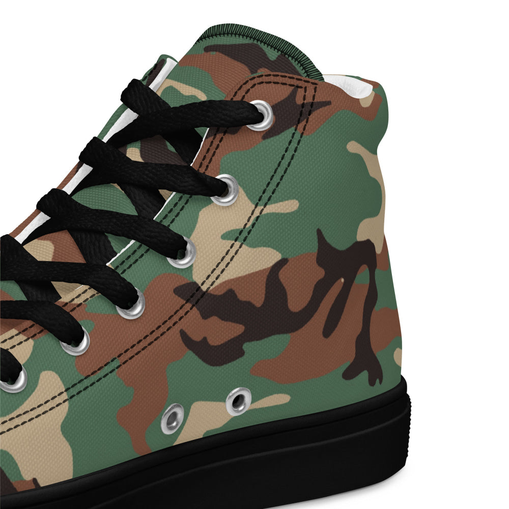 Syrian Woodland CAMO Men’s high top canvas shoes - Mens High Top Canvas Shoes