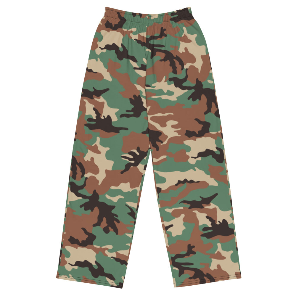 Syrian Woodland CAMO unisex wide-leg pants - 2XS - Unisex Wide-Leg Pants