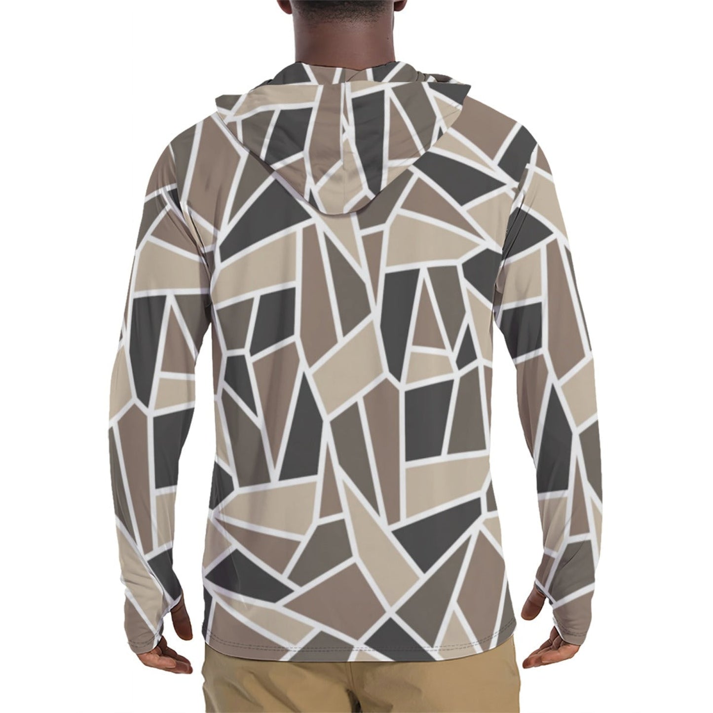 Taco Wood CAMO Mens Sunscreen Sports Hoodie With Thumb Holes