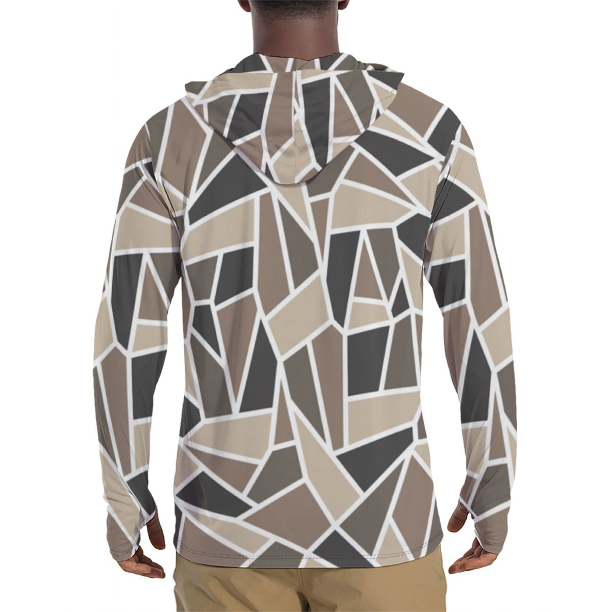 Taco Wood CAMO Mens Sunscreen Sports Hoodie With Thumb Holes