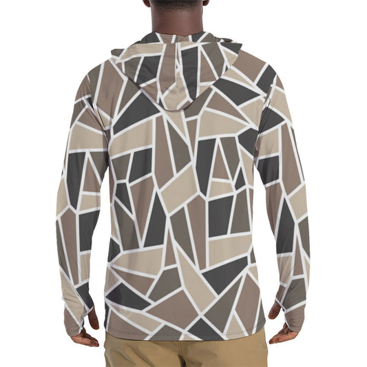 Taco Wood CAMO Mens Sunscreen Sports Hoodie With Thumb Holes