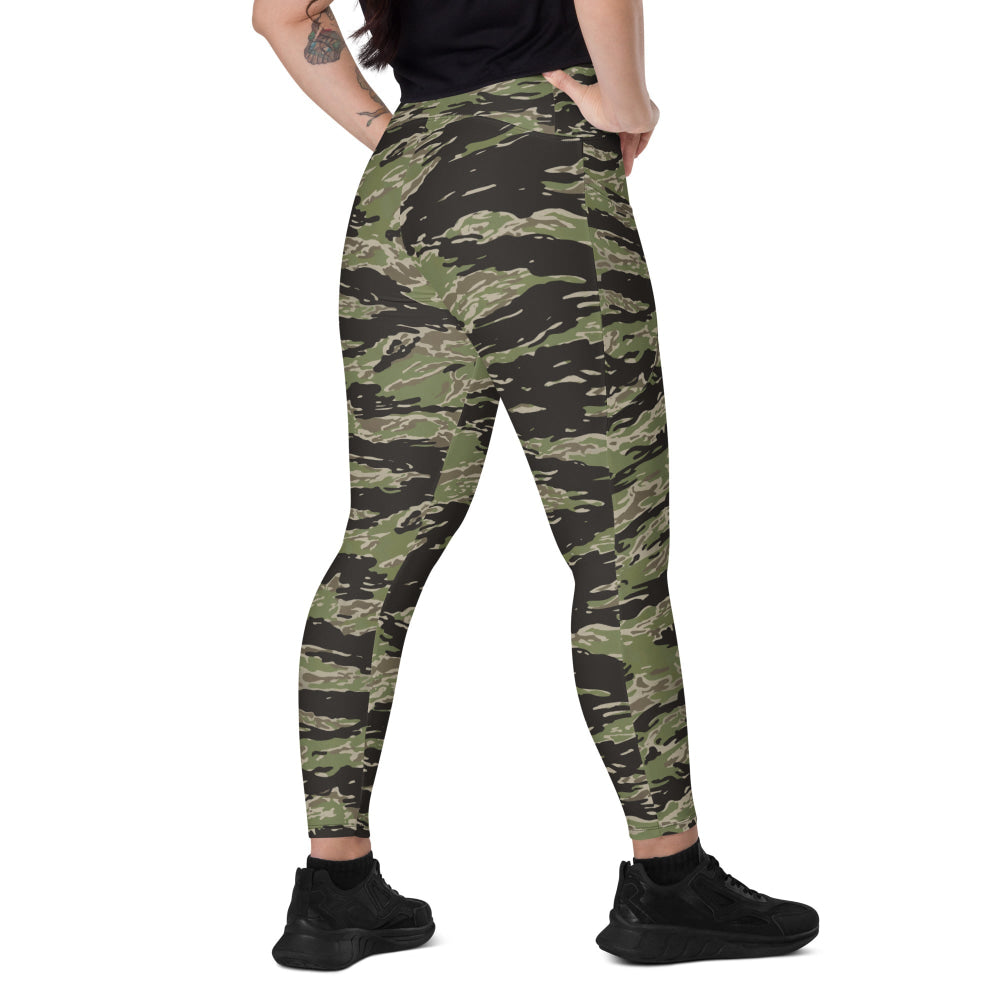 Taiwan Marine Corps Tiger Stripe CAMO Leggings with pockets - 2XS - Womens With Pockets