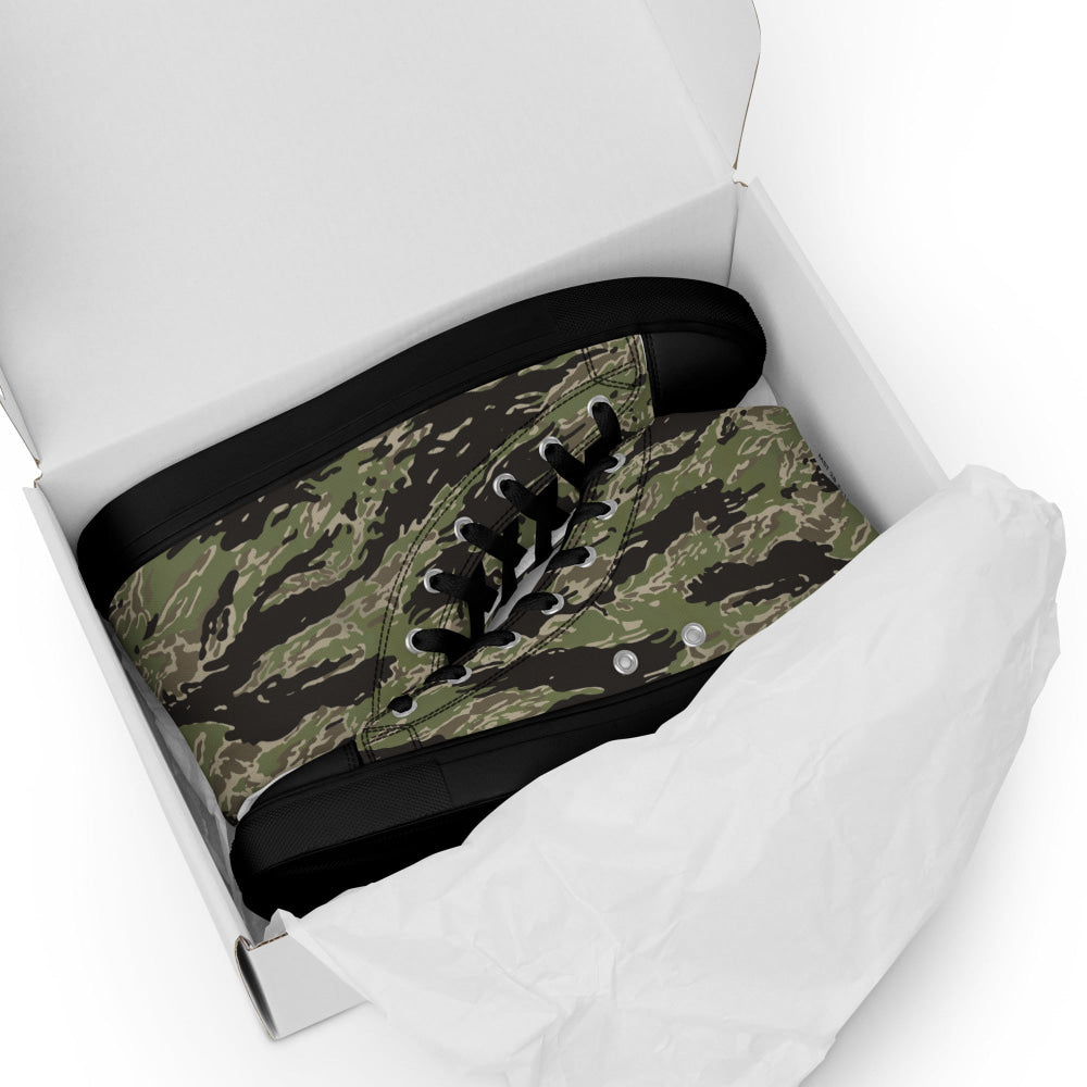 Taiwan Marine Corps Tiger Stripe CAMO Men’s high top canvas shoes - Mens High Top Canvas Shoes