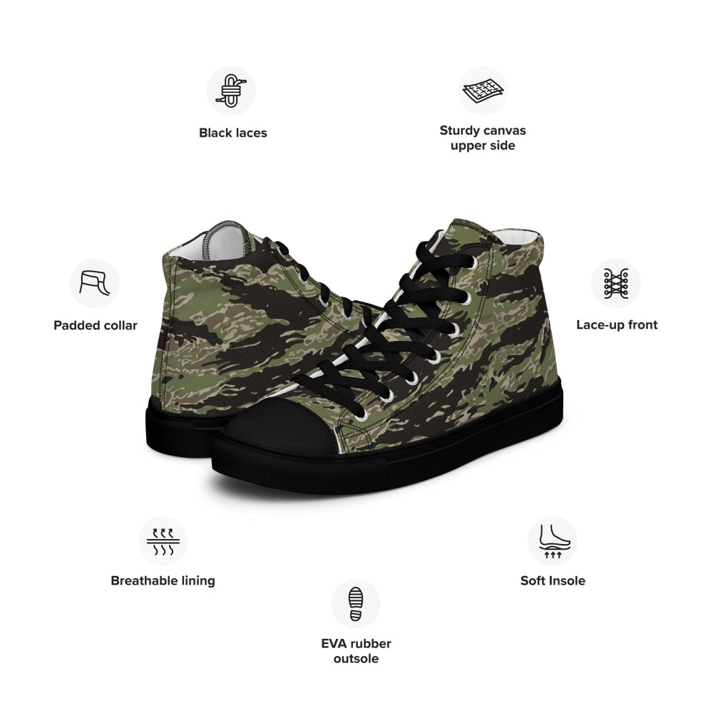 Taiwan Marine Corps Tiger Stripe CAMO Men’s high top canvas shoes - Mens High Top Canvas Shoes