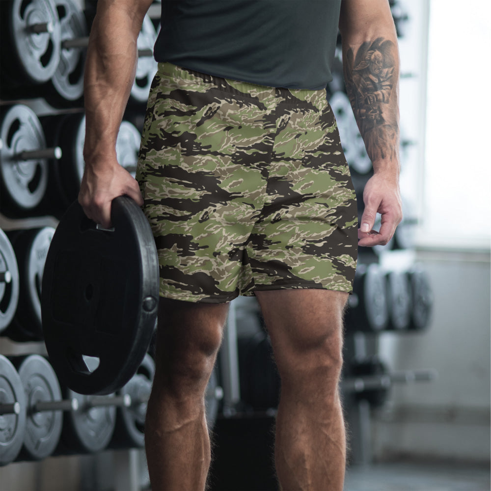 Taiwan Marine Corps Tiger Stripe CAMO Unisex Athletic Long Shorts - 2XS