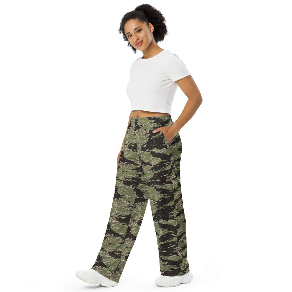 Taiwan Marine Corps Tiger Stripe CAMO unisex wide-leg pants - Unisex Wide-Leg Pants