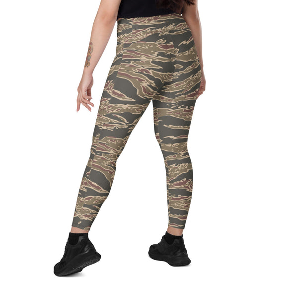 Taiwan Special Forces Red Tiger Stripe CAMO Leggings with pockets - Womens