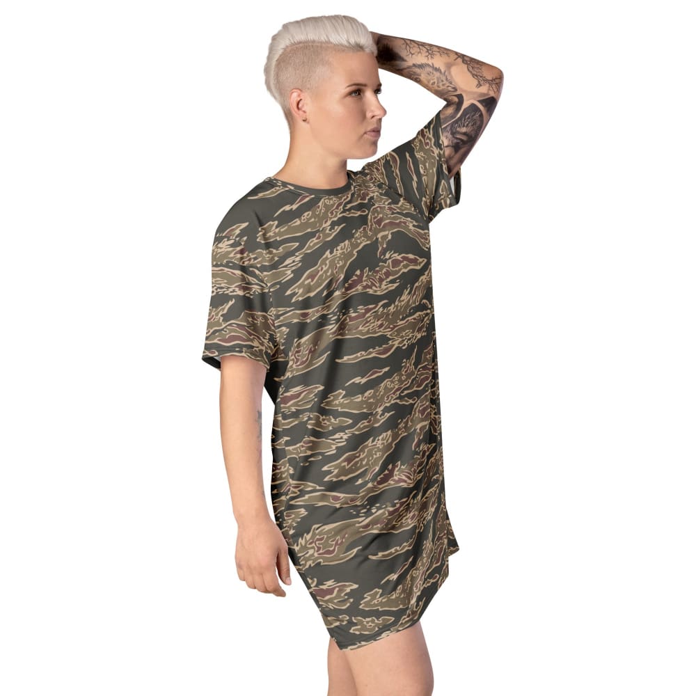 Taiwan Special Forces Red Tiger Stripe CAMO T-shirt dress