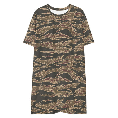 Taiwan Special Forces Red Tiger Stripe CAMO T-shirt dress - Womens T-Shirt Dress