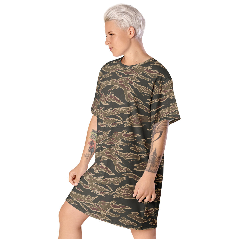 Taiwan Special Forces Red Tiger Stripe CAMO T-shirt dress - Womens T-Shirt Dress